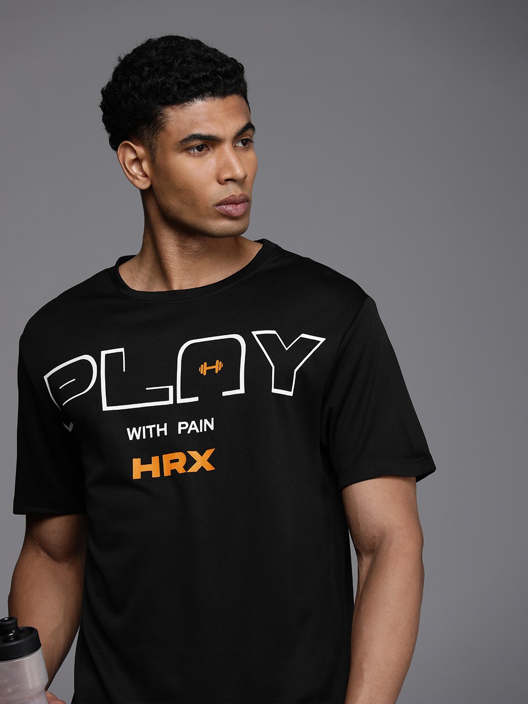 

HRX by Hrithik Roshan Men Printed T-shirt, Black