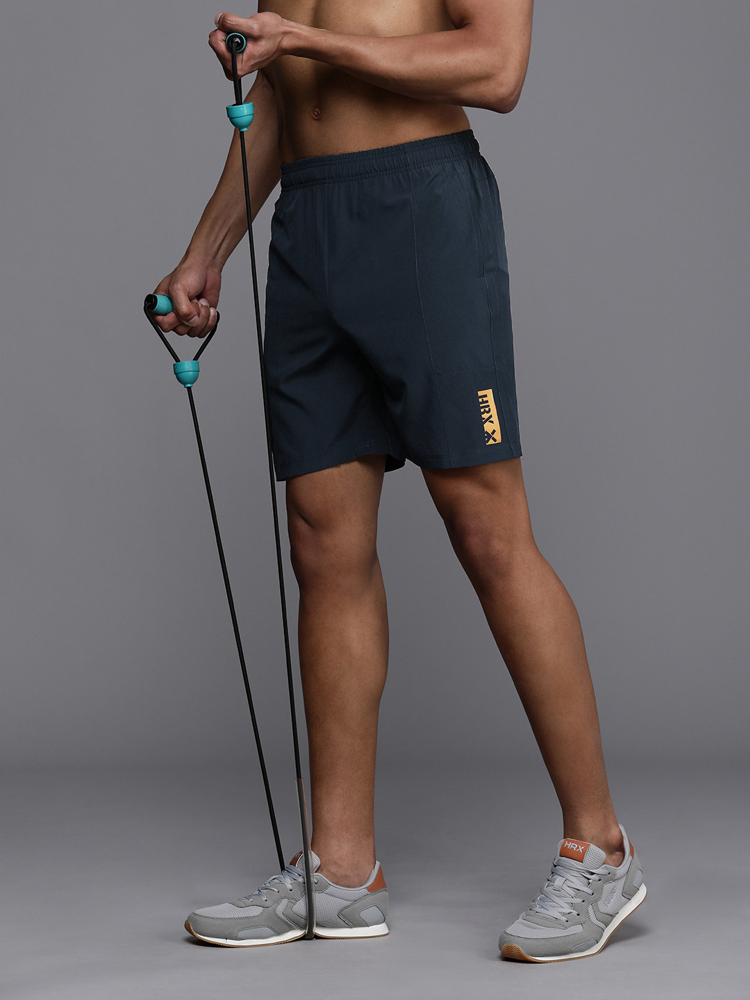 

HRX by Hrithik Roshan Flex-Collection Men Rapid Dry Antimicrobial Finish Training Shorts, Navy blue