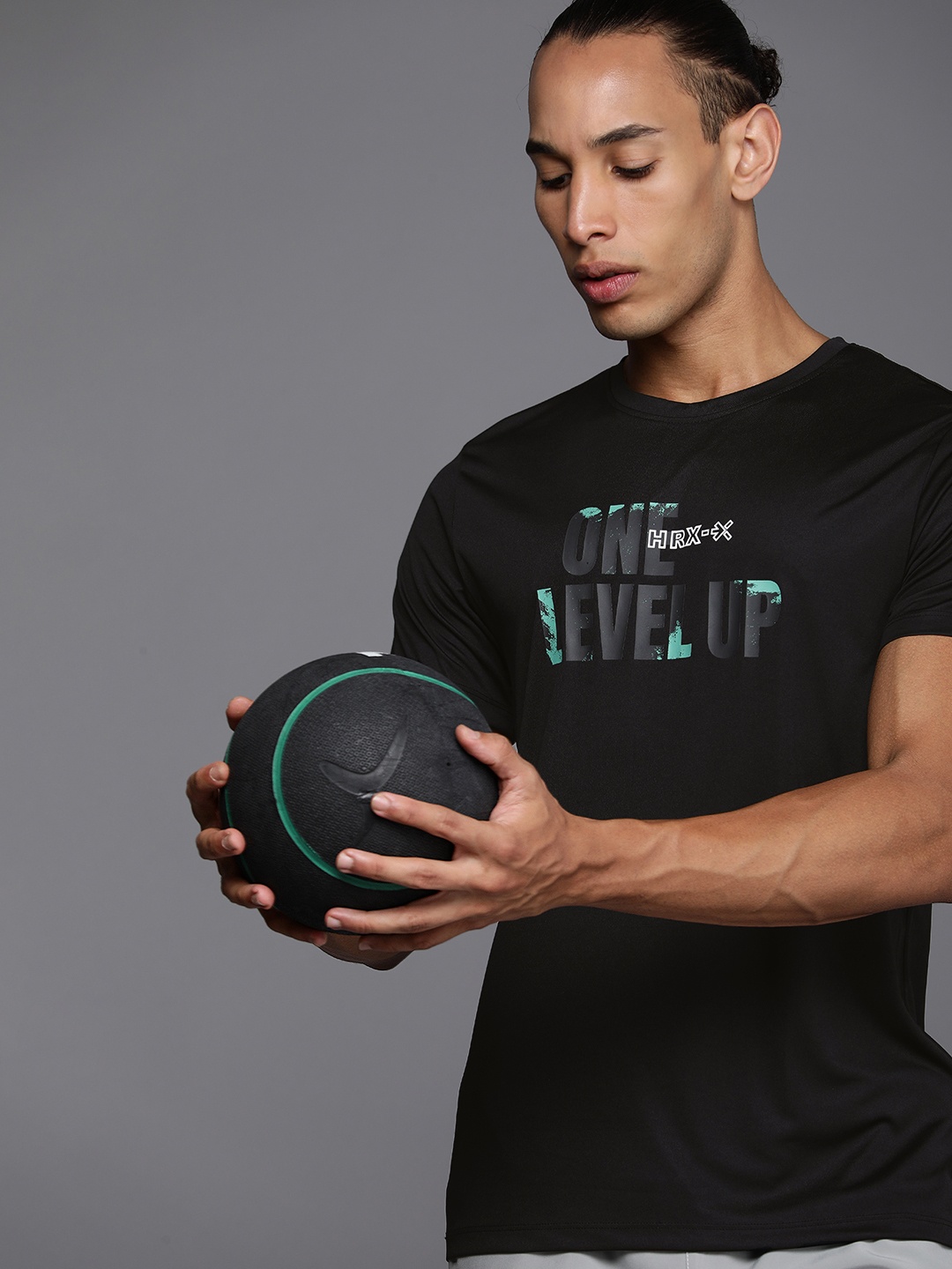 

HRX by Hrithik Roshan Printed Rapid Dry Training T-shirt, Black