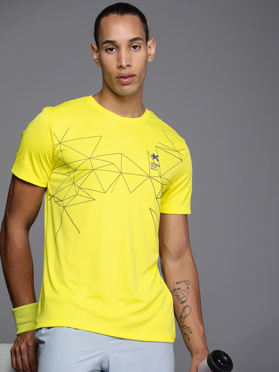 

HRX by Hrithik Roshan Printed Rapid Dry Training T-shirt, Yellow