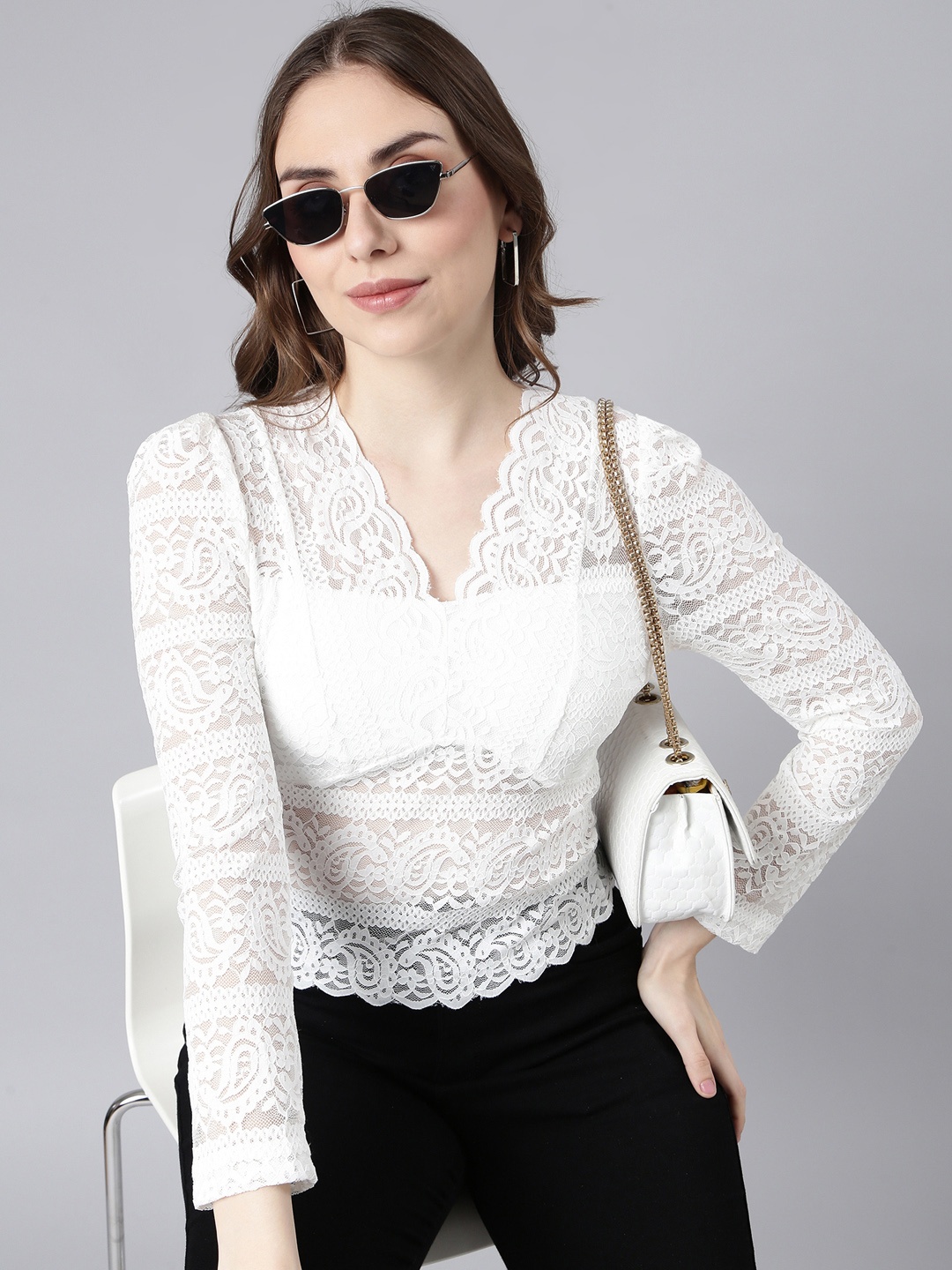 

SHOWOFF Self Design Empire Top, White