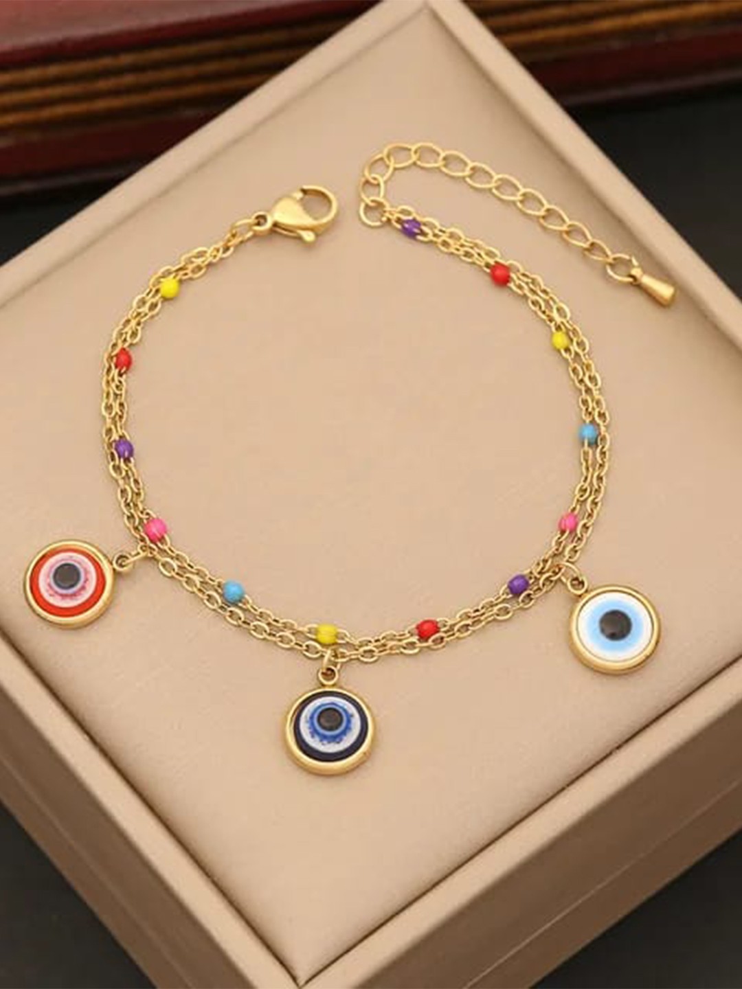 

KRYSTALZ Gold-Plated Stainless Steel Charm Bracelet