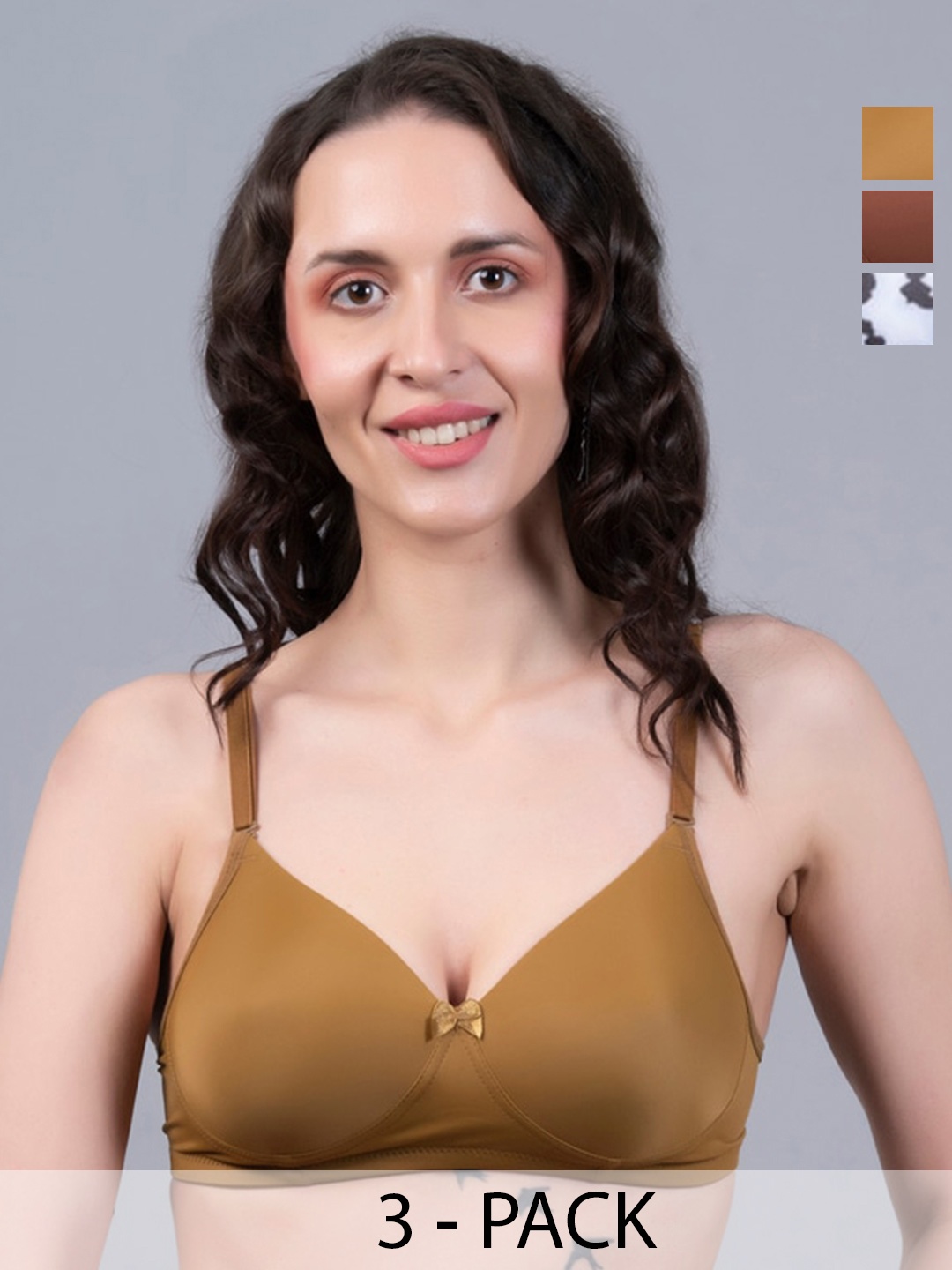 

NIGHTHOPE Pack Of 3 Full Coverage Underwired Lightly Padded Bra, White