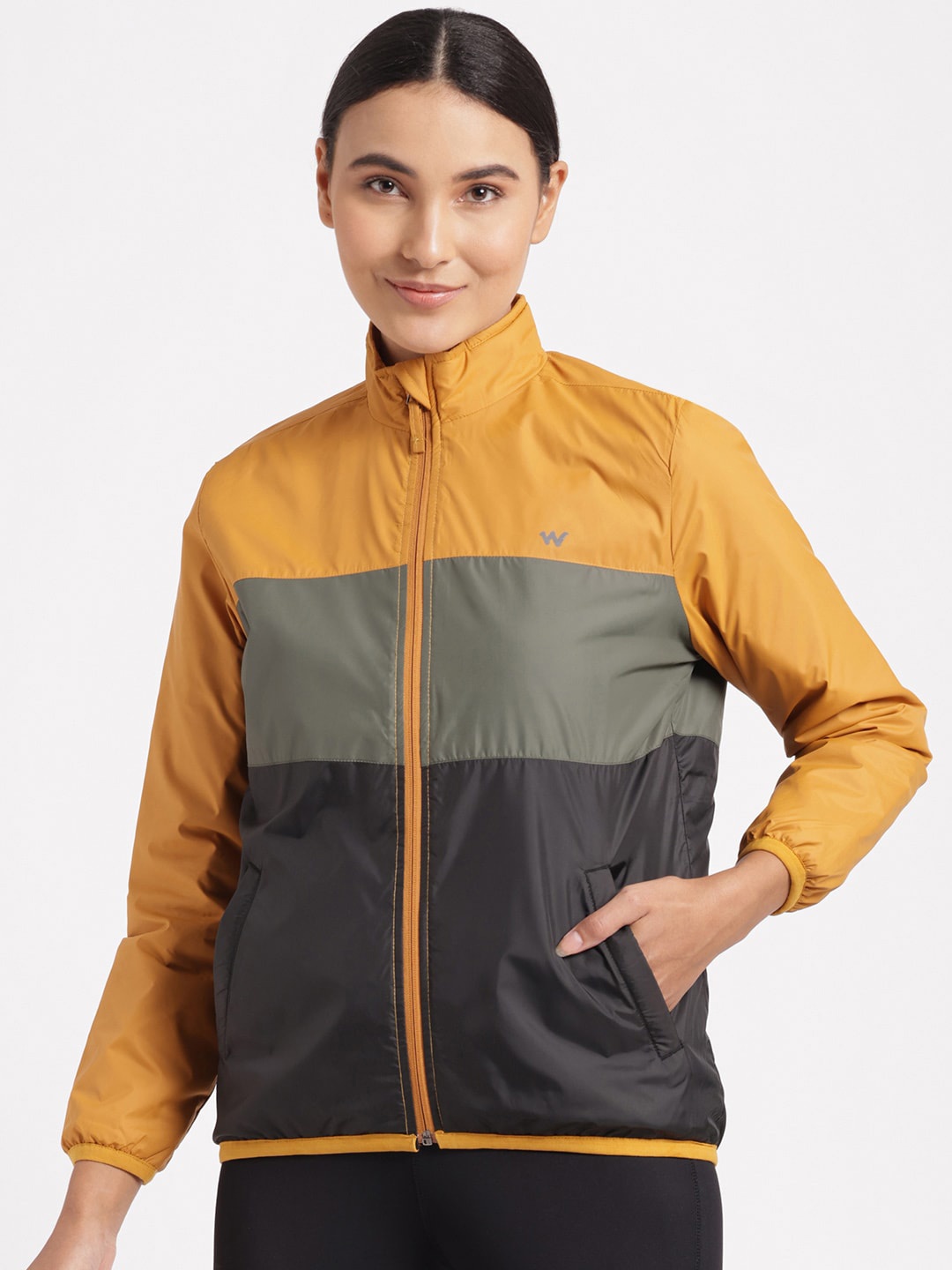 

Wildcraft Colourblocked Lightweight Anti Odour Bomber Jacket, Yellow