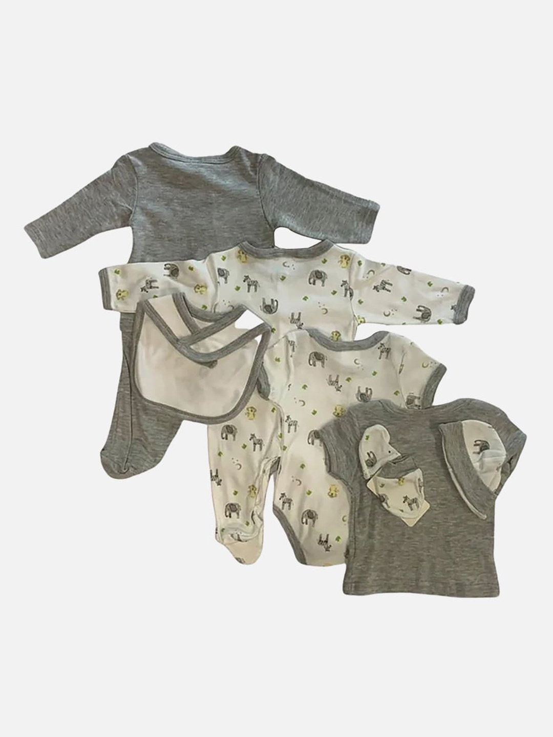 

Little Surprise Box LLP Infant Girls 8-Pcs Pure Cotton Baby Apparel Gift Set, Grey