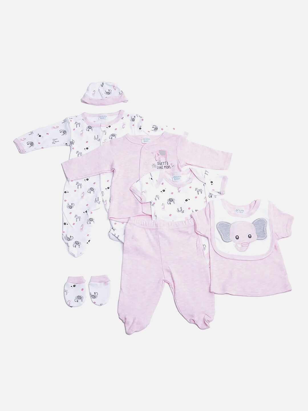 

Little Surprise Box LLP Infants 8-Pcs Pure Cotton Baby Apparel Gift Set, Pink