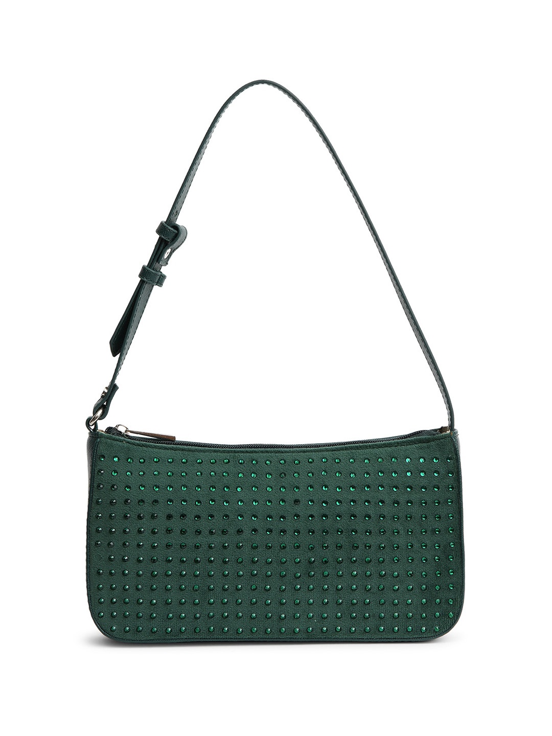 

DressBerry Embellished Structured Shoulder Bag, Green