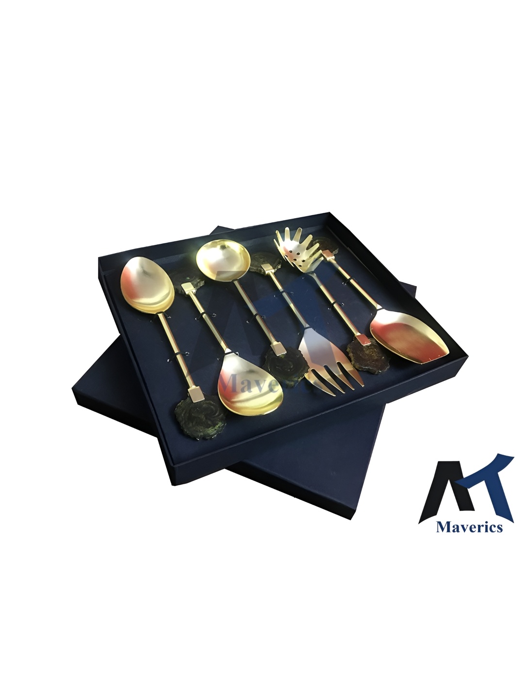 

Maverics Yellow and Black 6 Pieces Mixed Cutlery Set, Gold