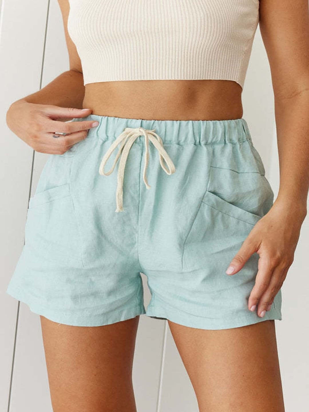 

Stylecast X KPOP Blue Women Mid-Rise Shorts