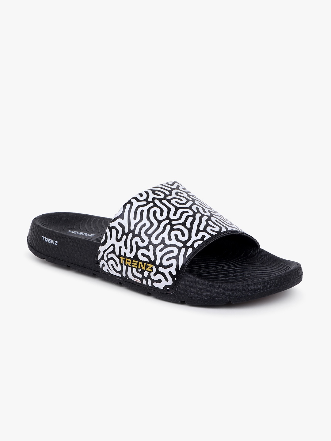 

Trenz Men Printed Sliders, Black