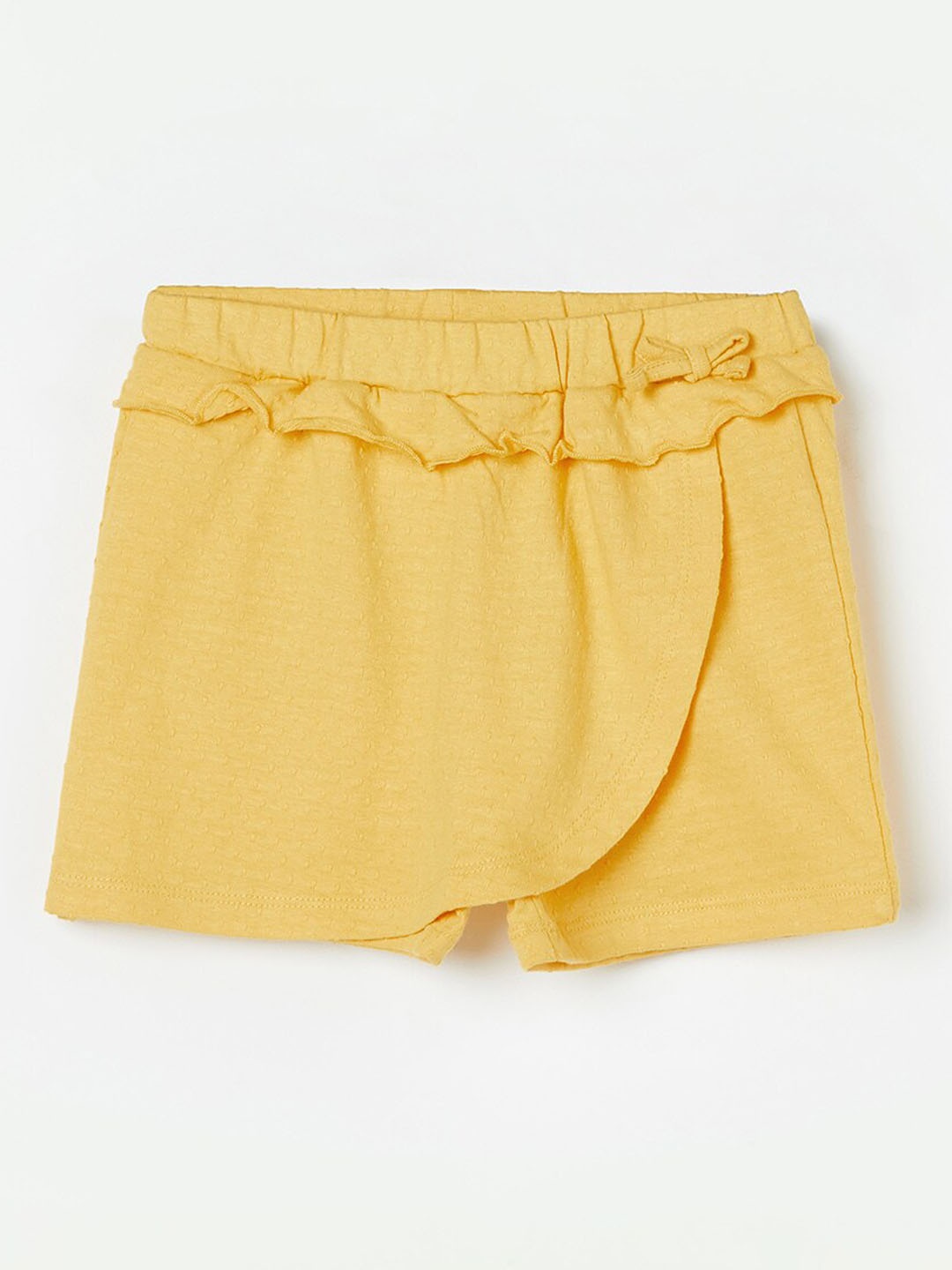 

Juniors by Lifestyle Girls Pure Cotton Asymmetric Skort Mini Skirt, Yellow