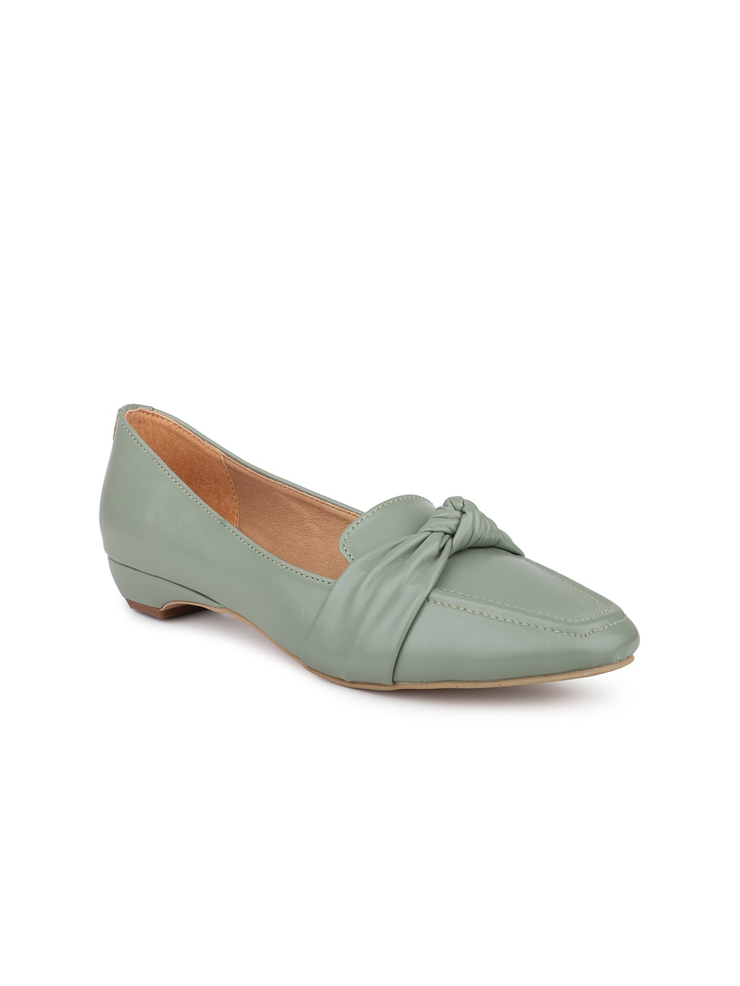 

DESIGN CREW Round Toe Bows Block Heeled Pumps, Green