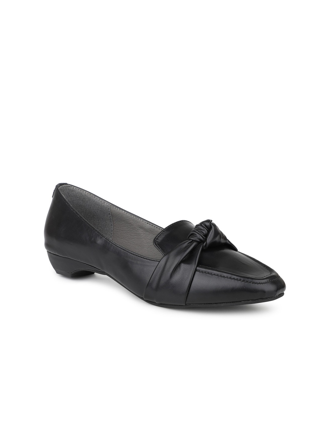 

DESIGN CREW Round Toe Bows Block Heeled Pumps, Black