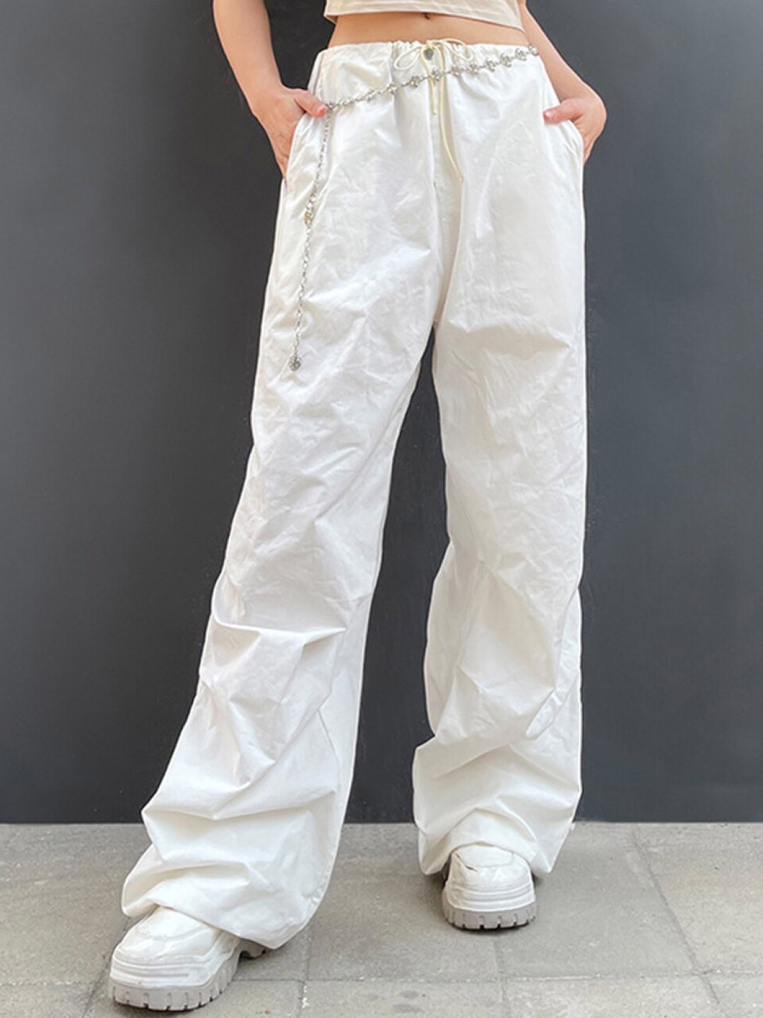 

Stylecast X KPOP Women Mid-Rise Casual Trousers, White