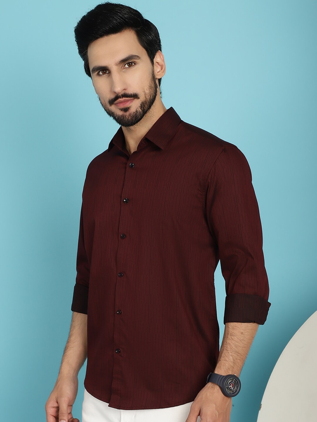 

Indian Needle Classic Cotton Casual Shirt, Maroon