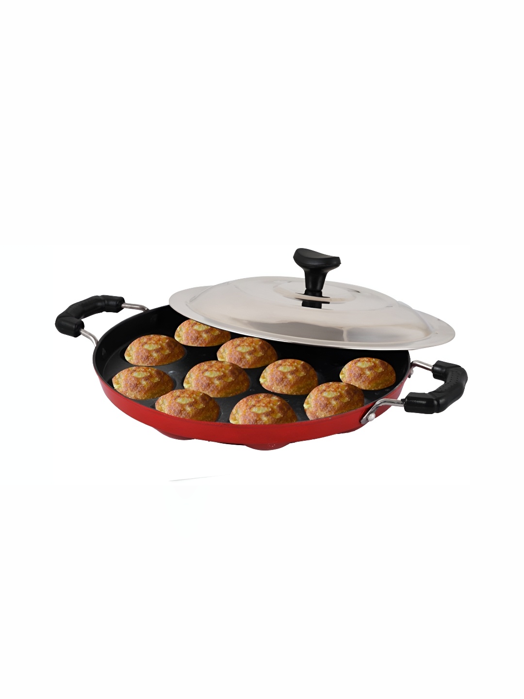 

RBGIIT Black & Red Stainless Steel Appam Patra