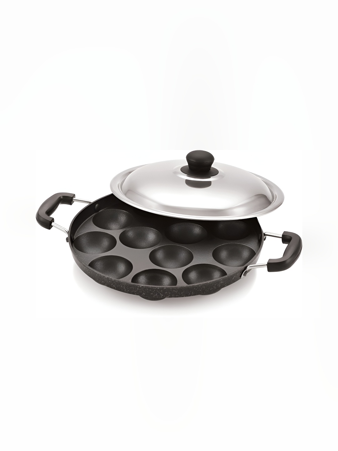 

RBGIIT Black Aluminium Appam Patra With Lid