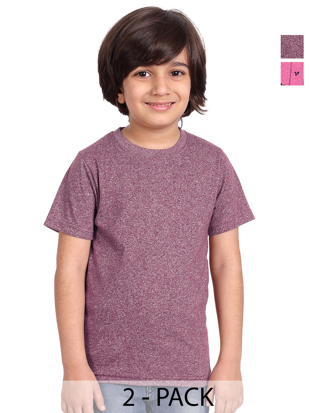 

BAESD Boys Pack of 2 Round Neck Short Sleeves Cotton T-shirt, Pink