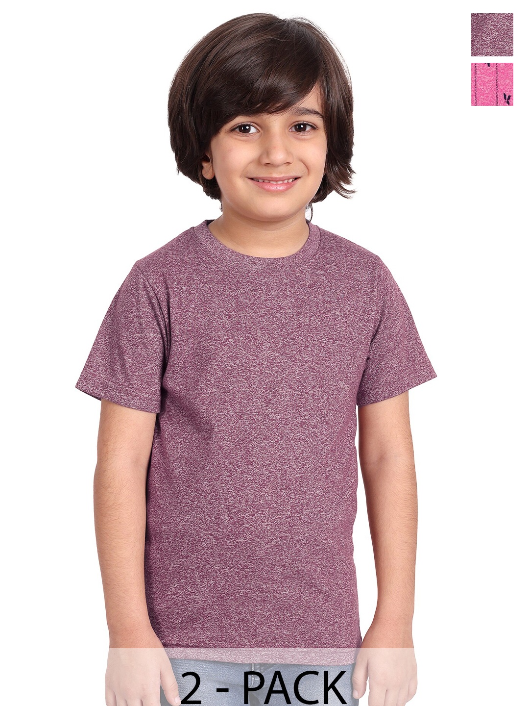 

BAESD Boys Pack Of 2 Conversational Printed Cotton Casual T-shirt, Pink