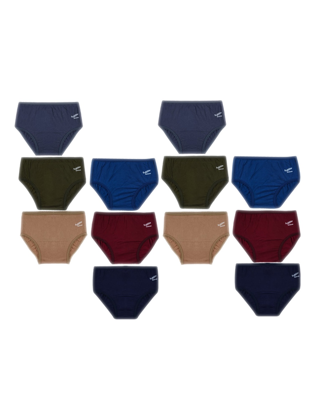 

YELLOWDELIGHT Girls Pack Of 12 Cotton Hipster Briefs, Brown