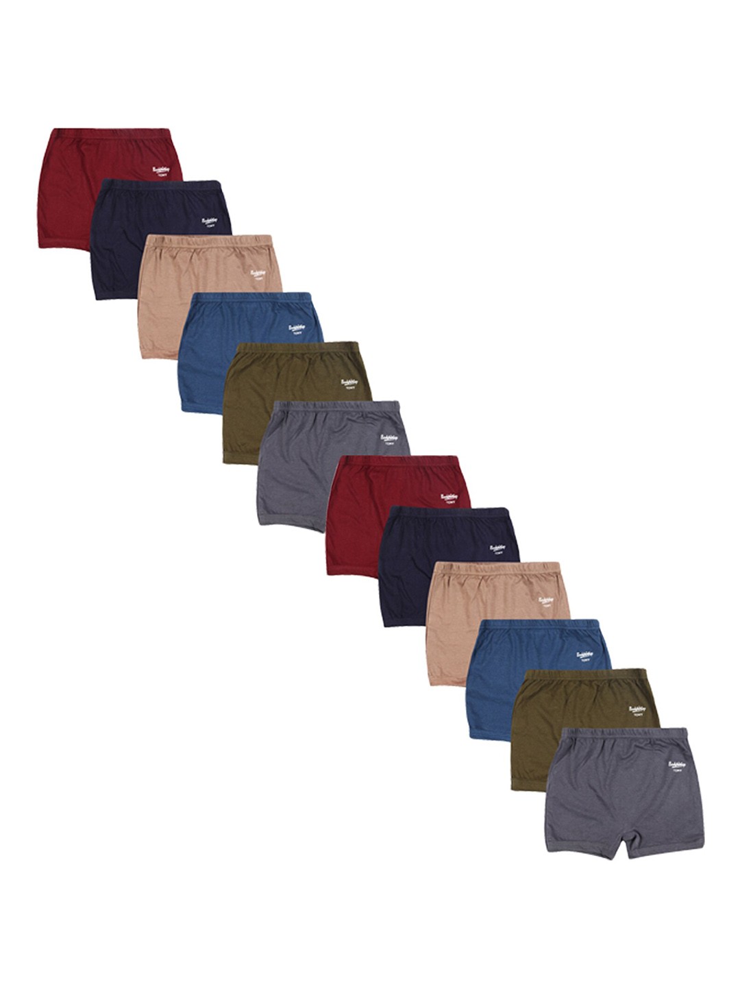

YELLOWDELIGHT Girls Pack Of 12 Cotton Anti Microbial Boy Short Briefs, Maroon