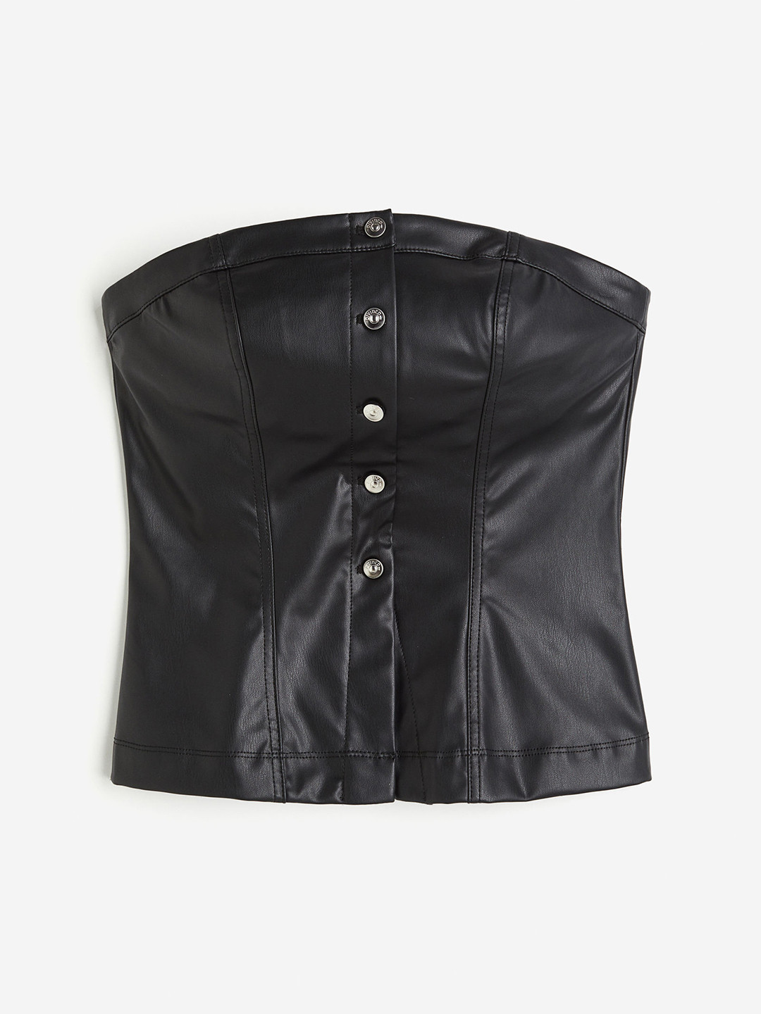 

H&M Coated Corset Top, Black