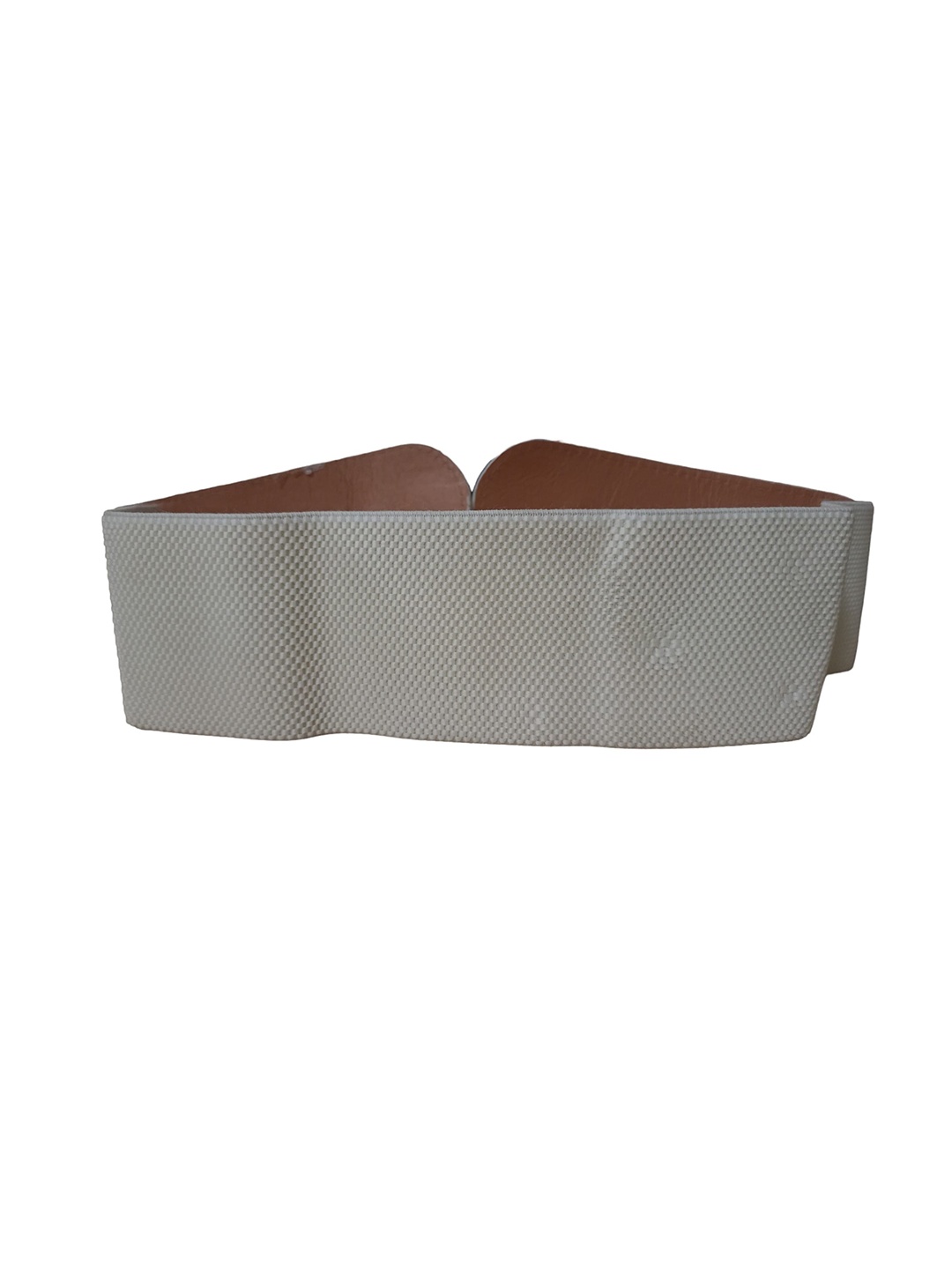 

WINSOME DEAL Women Textured Belt, White