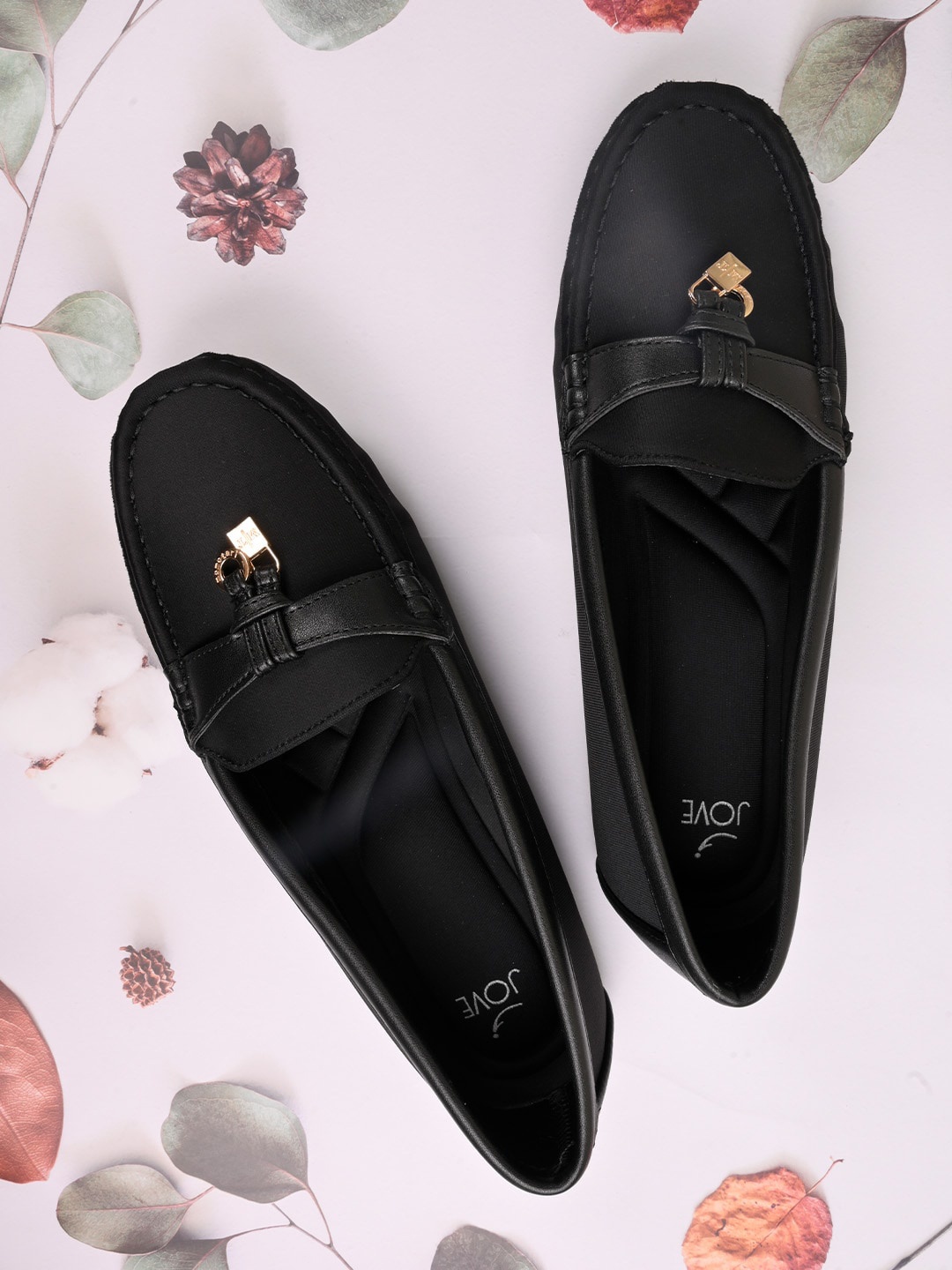 

Jove Women Round Toe Slip-On Loafers, Black