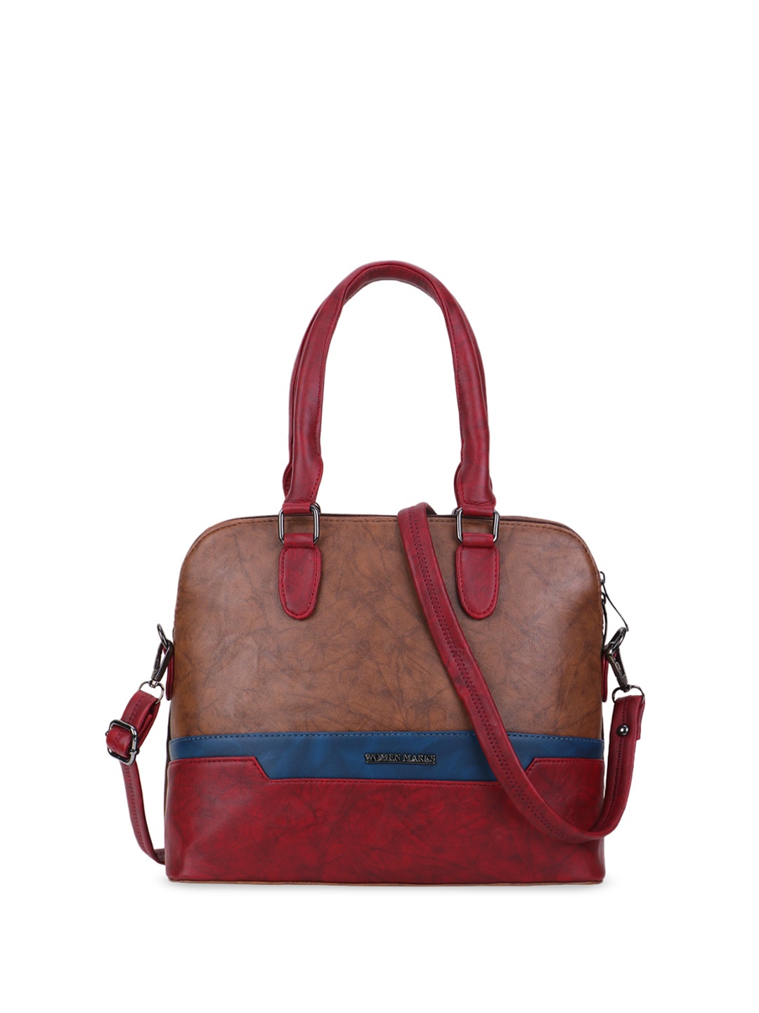 

WOMEN MARKS Colourblocked Structured Handheld Bag, Brown