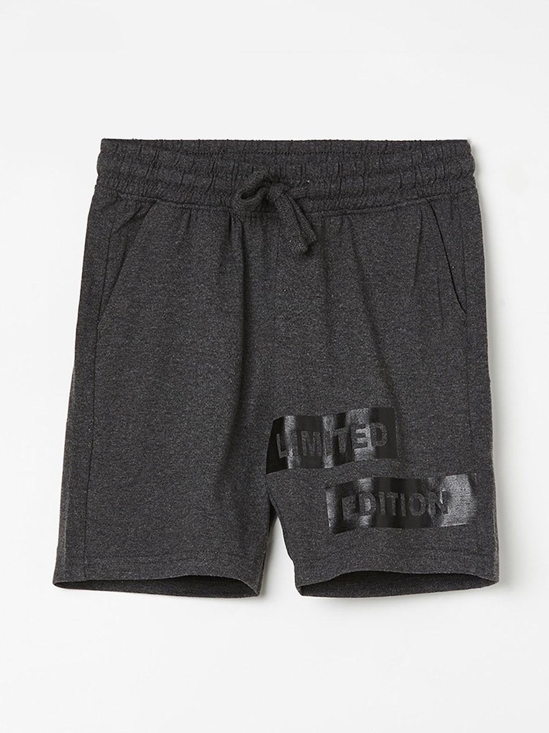 

Fame Forever by Lifestyle Boys Printed Mid-Rise Shorts, Grey melange