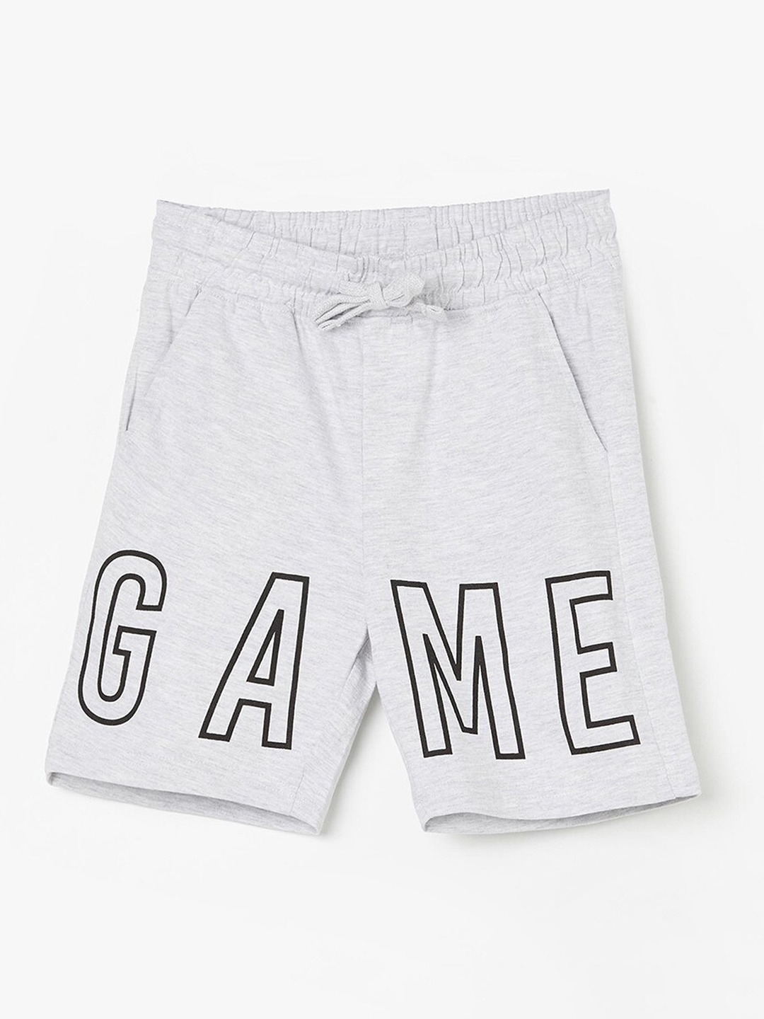 

Fame Forever by Lifestyle Boys Printed Mid-Rise Shorts, Grey melange