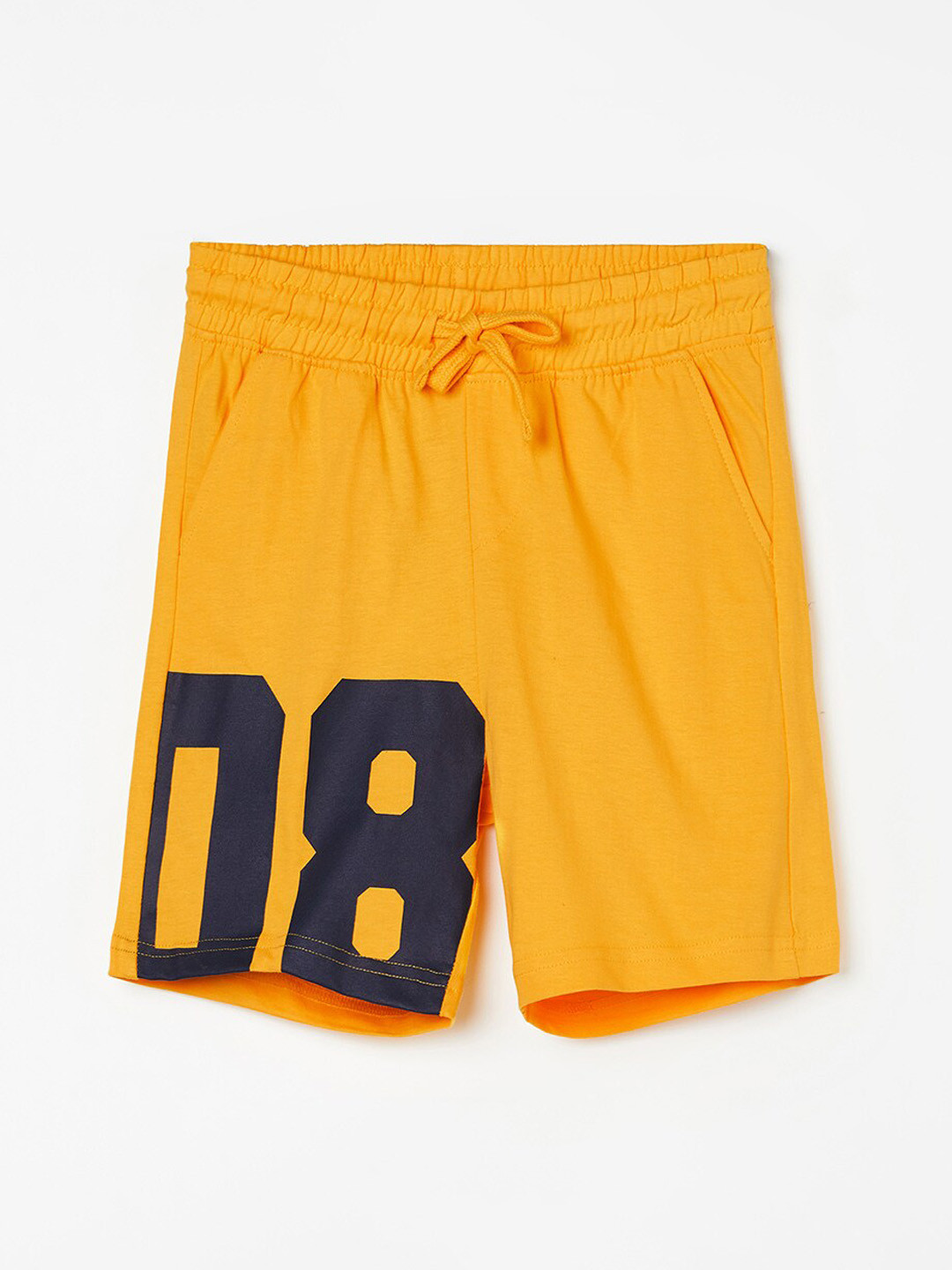 

Fame Forever by Lifestyle Boys Printed Mid-Rise Pure Cotton Shorts, Mustard