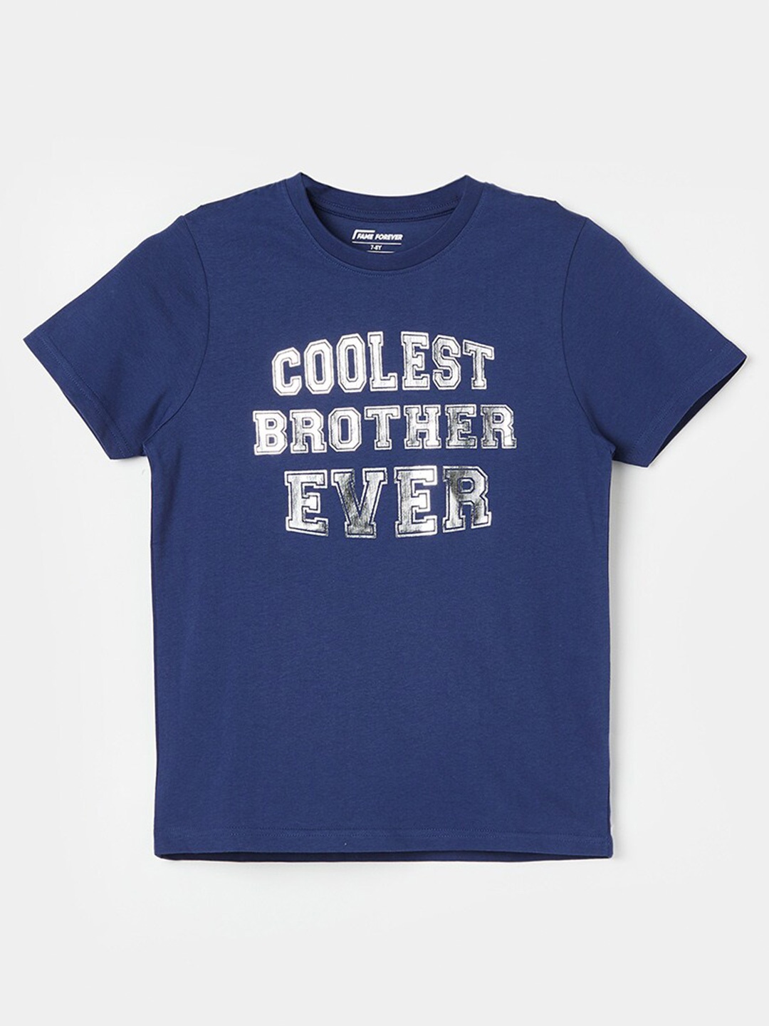 

Fame Forever by Lifestyle Boys Printed Round Neck Short Sleeves Cotton T-shirt, Blue