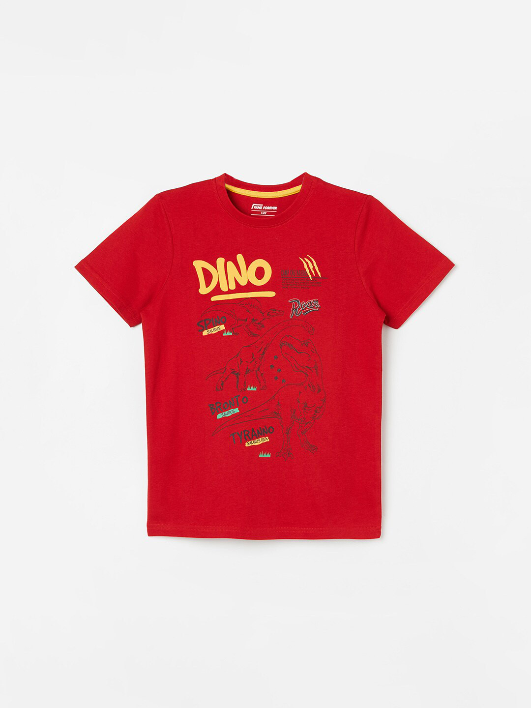 

Fame Forever by Lifestyle Boys Typography Printed Cotton Applique T-shirt, Red