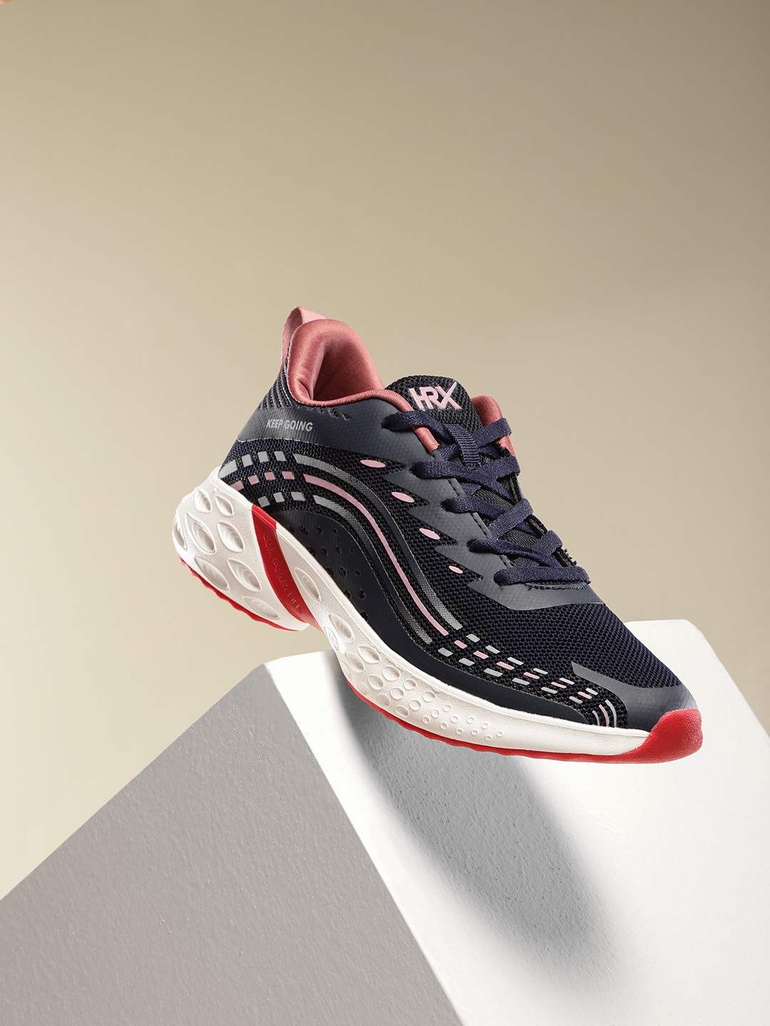 

HRX by Hrithik Roshan Women Woven Design Running Shoes, Navy blue