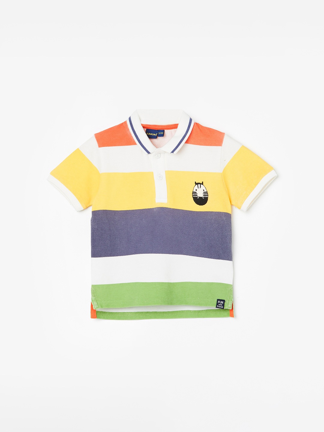 

Juniors by Lifestyle Boys Striped Cotton Polo Collar Tshirt, Yellow