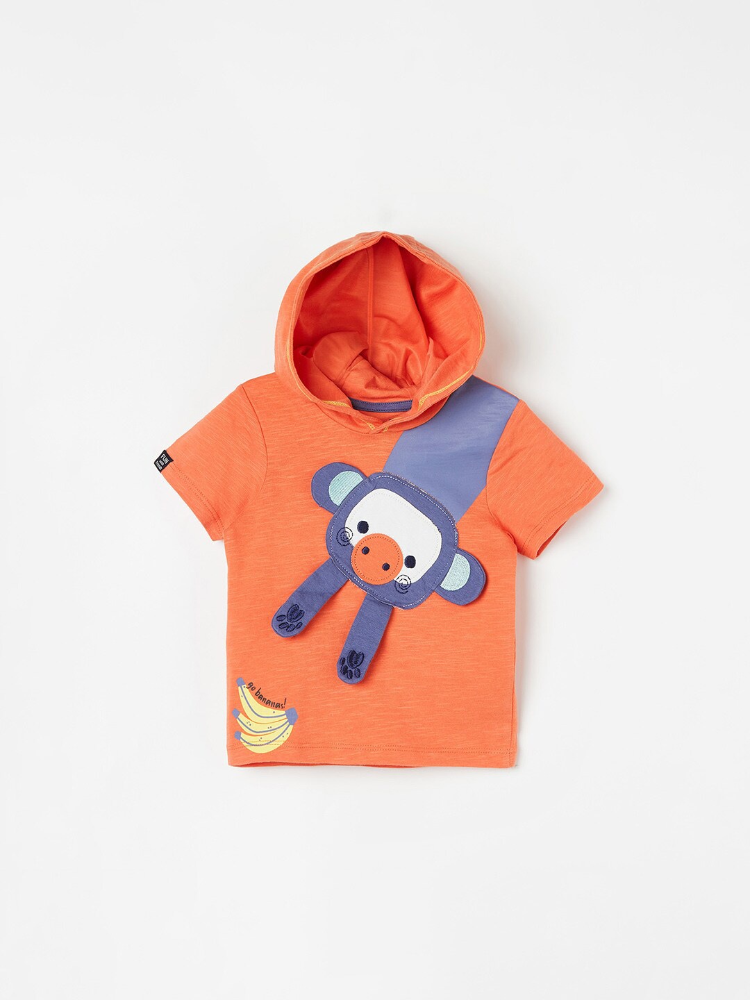

Juniors by Lifestyle Boys Hood Cotton Applique Tshirt, Orange