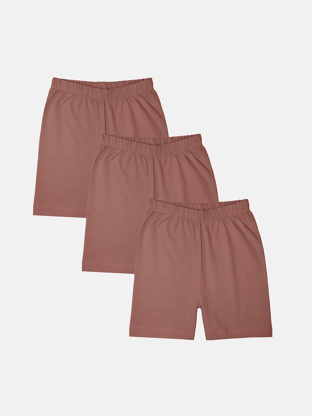 

KiddoPanti Girls Pack of 3 Mid-Rise Cycling Sports Shorts, Mauve