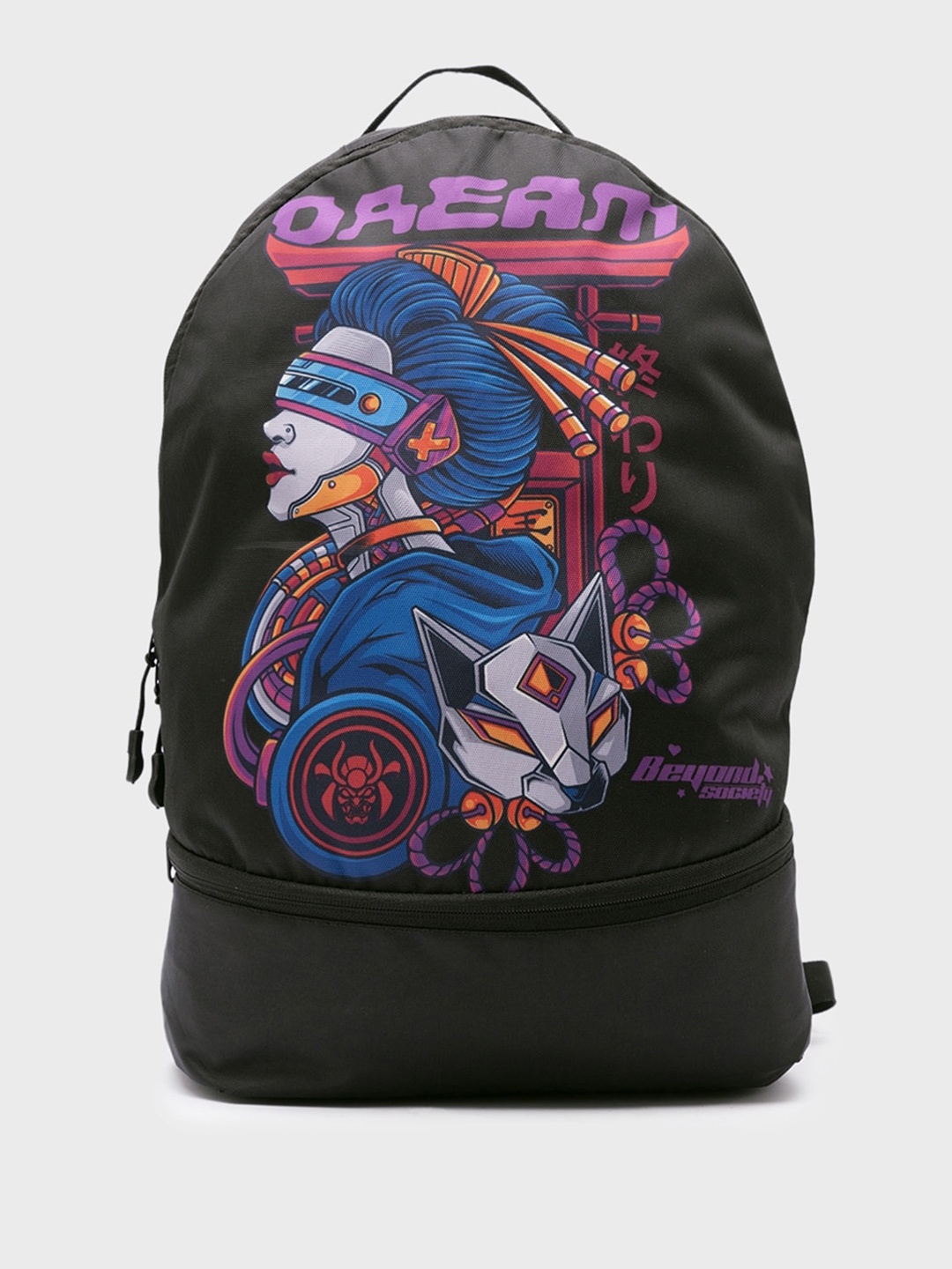 

Bewakoof Unisex Black Dream Printed Backpack