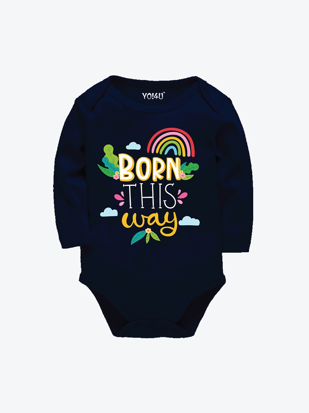 

BAESD Infants Printed Pure Cotton Bodysuit, Navy blue