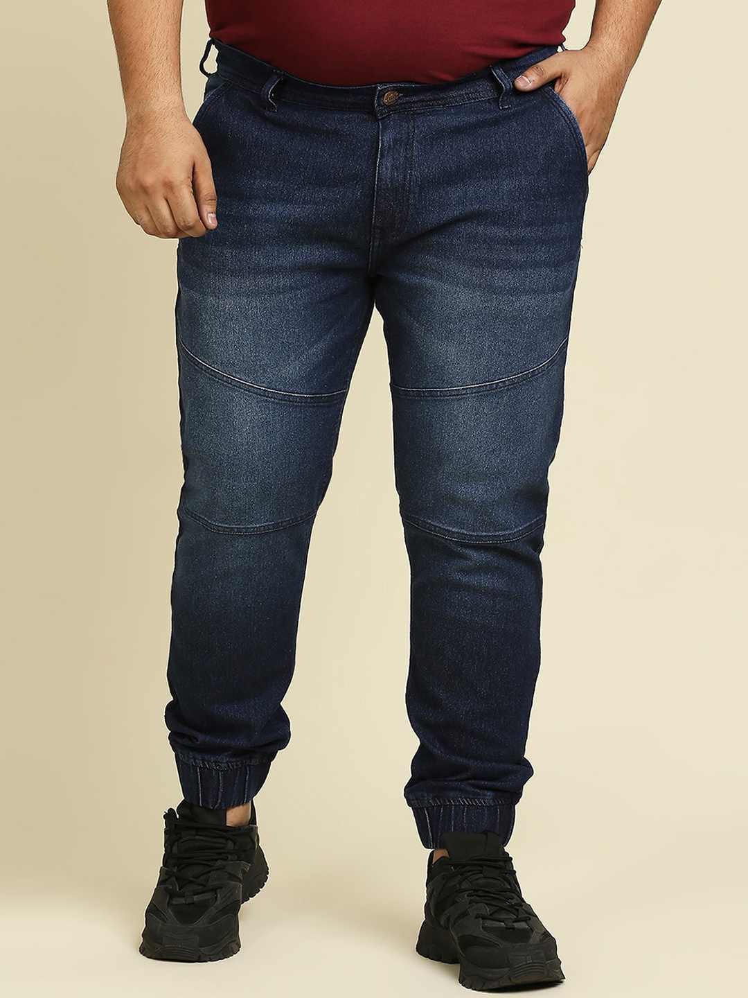 

Freeform by High Star Men Plus Size Slim Fit Light Fade Stretchable Jeans, Blue