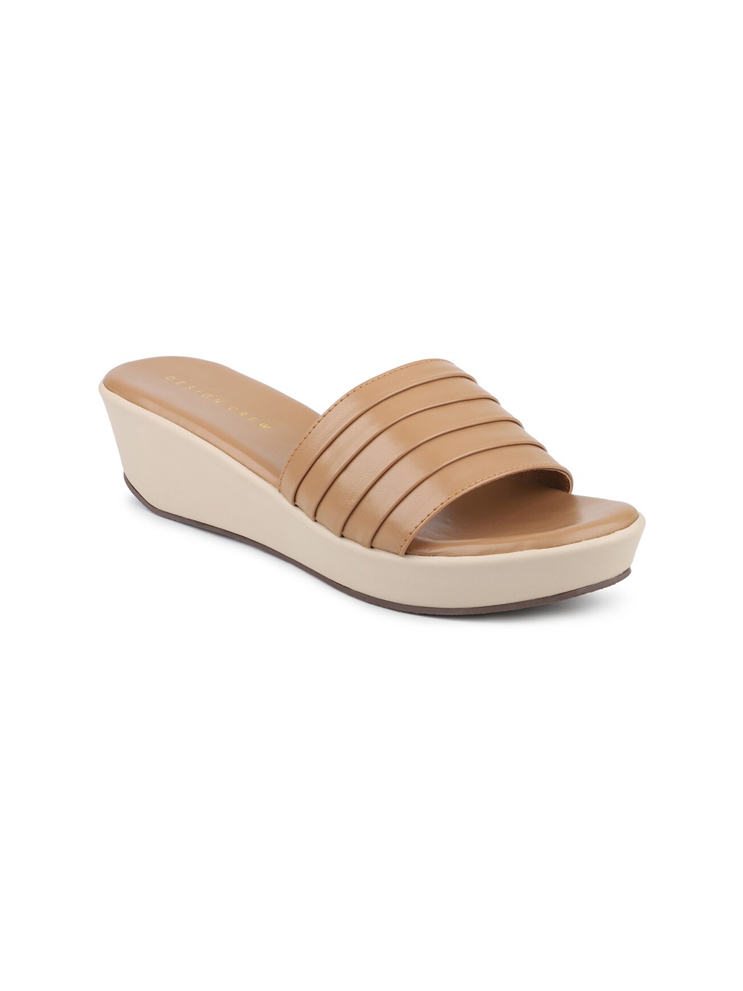 

DESIGN CREW Striped Wedge Heels, Beige