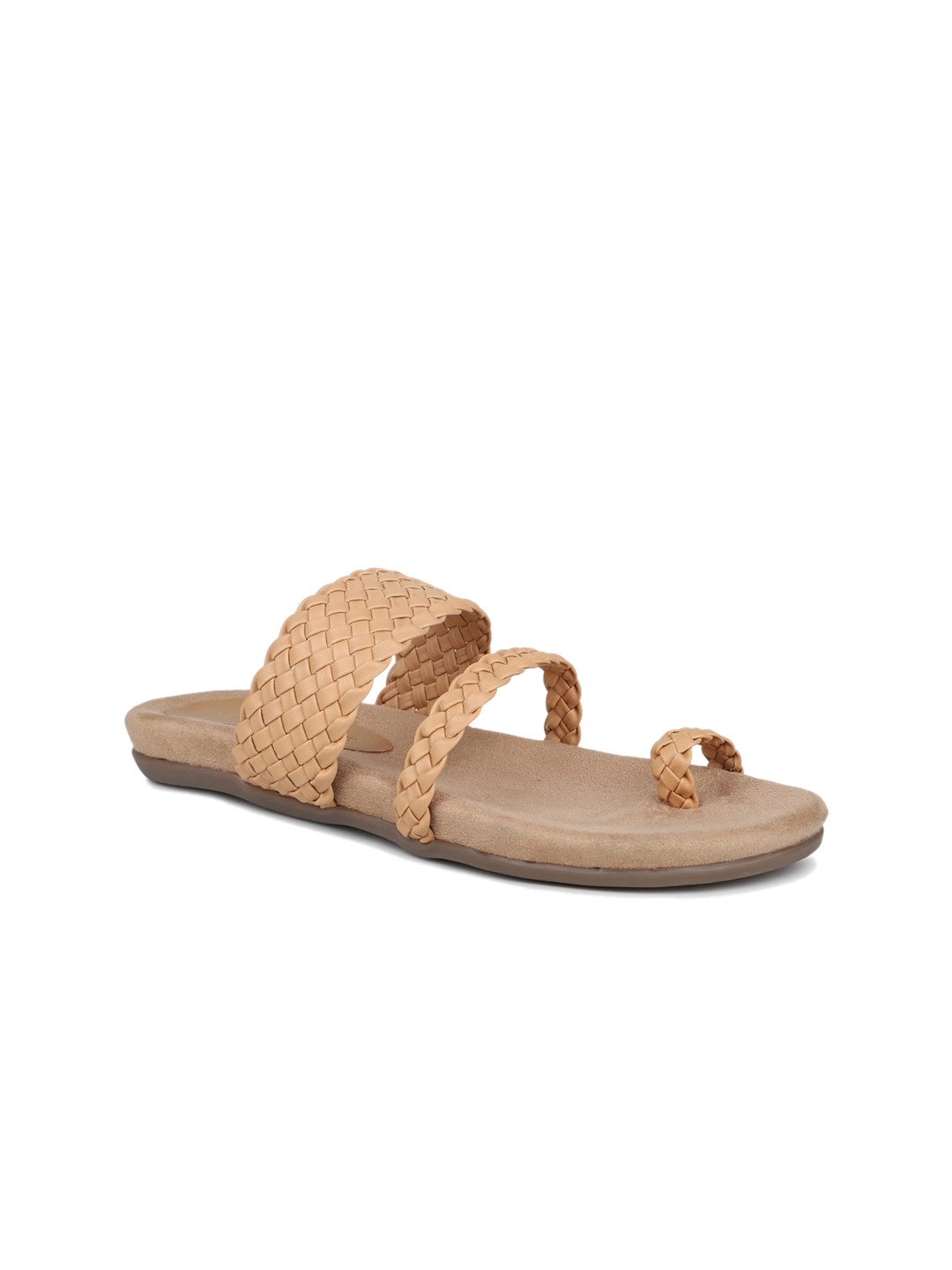 

DESIGN CREW Textured Strappy One Toe Flats, Beige
