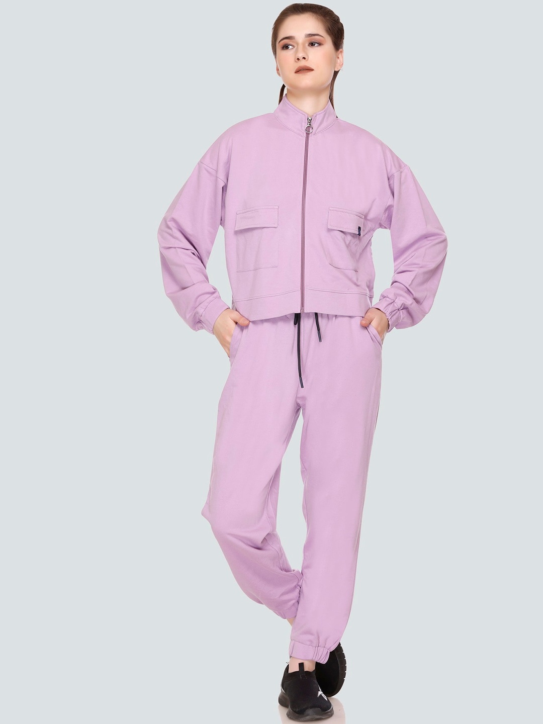 

BAESD Stand Collar Mid-Rise Tracksuit, Lavender