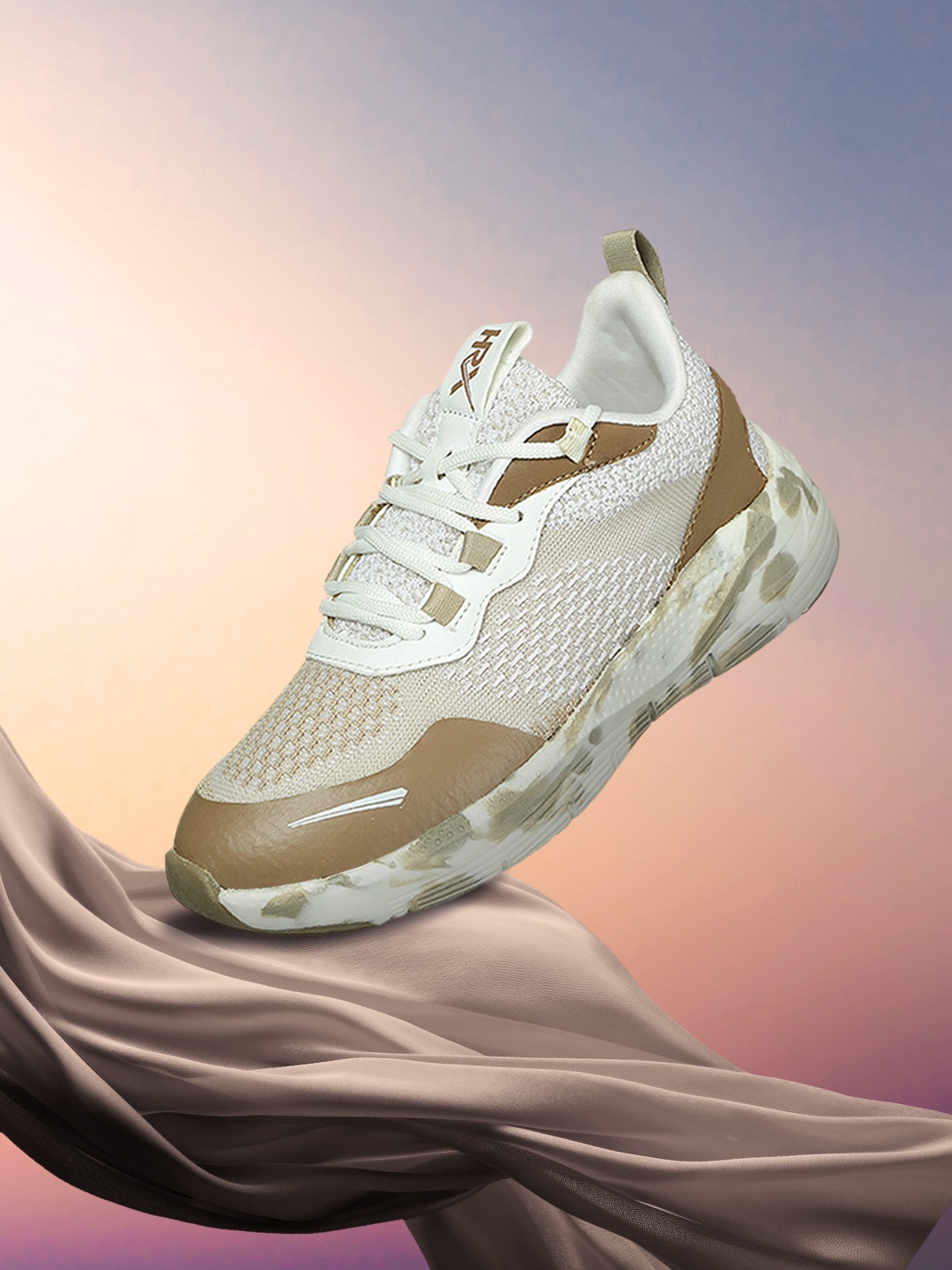 

HRX by Hrithik Roshan Women Woven Design Running Shoes, Beige