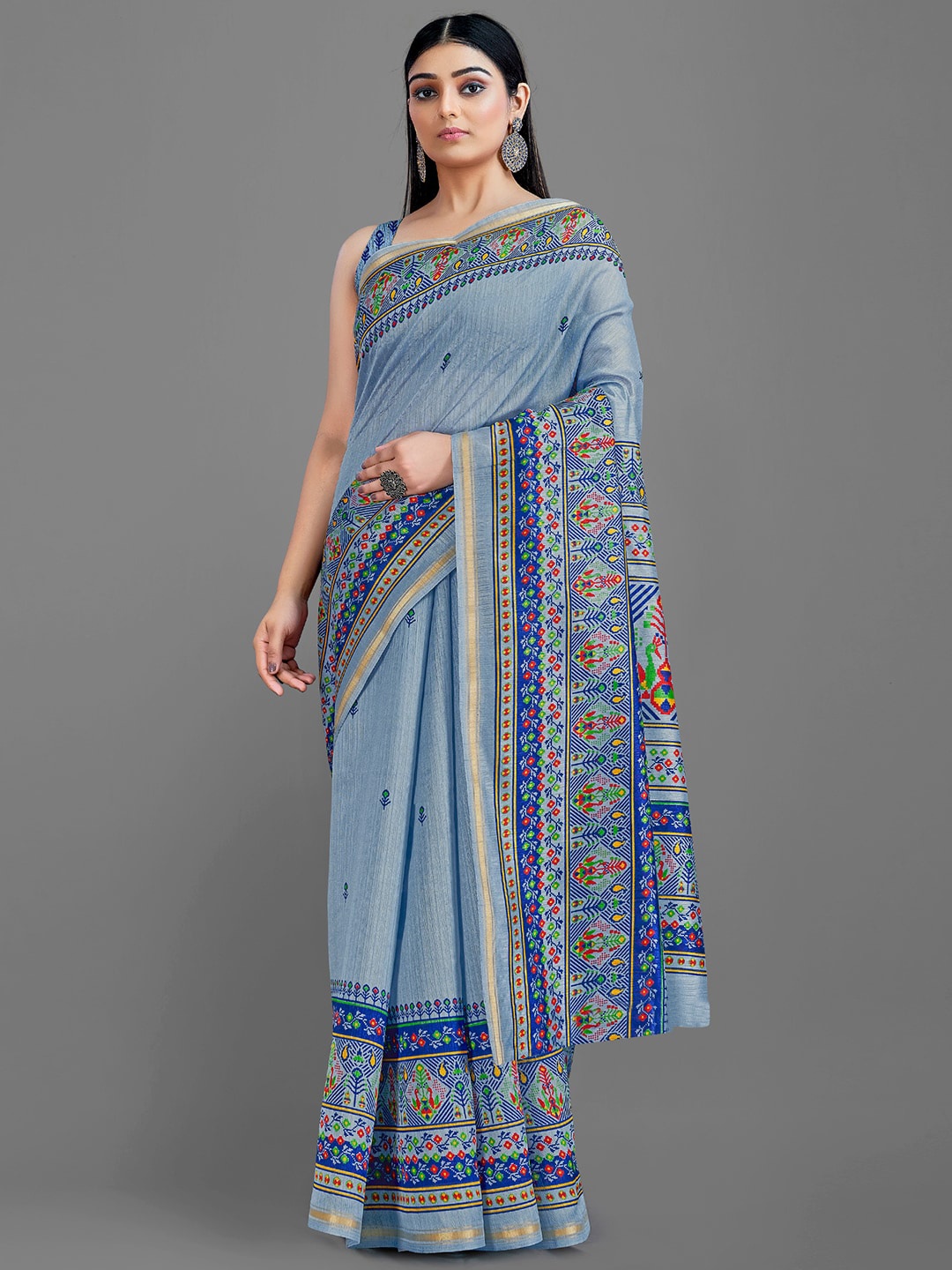 

KALINI Ethnic Motifs Printed Saree, Blue