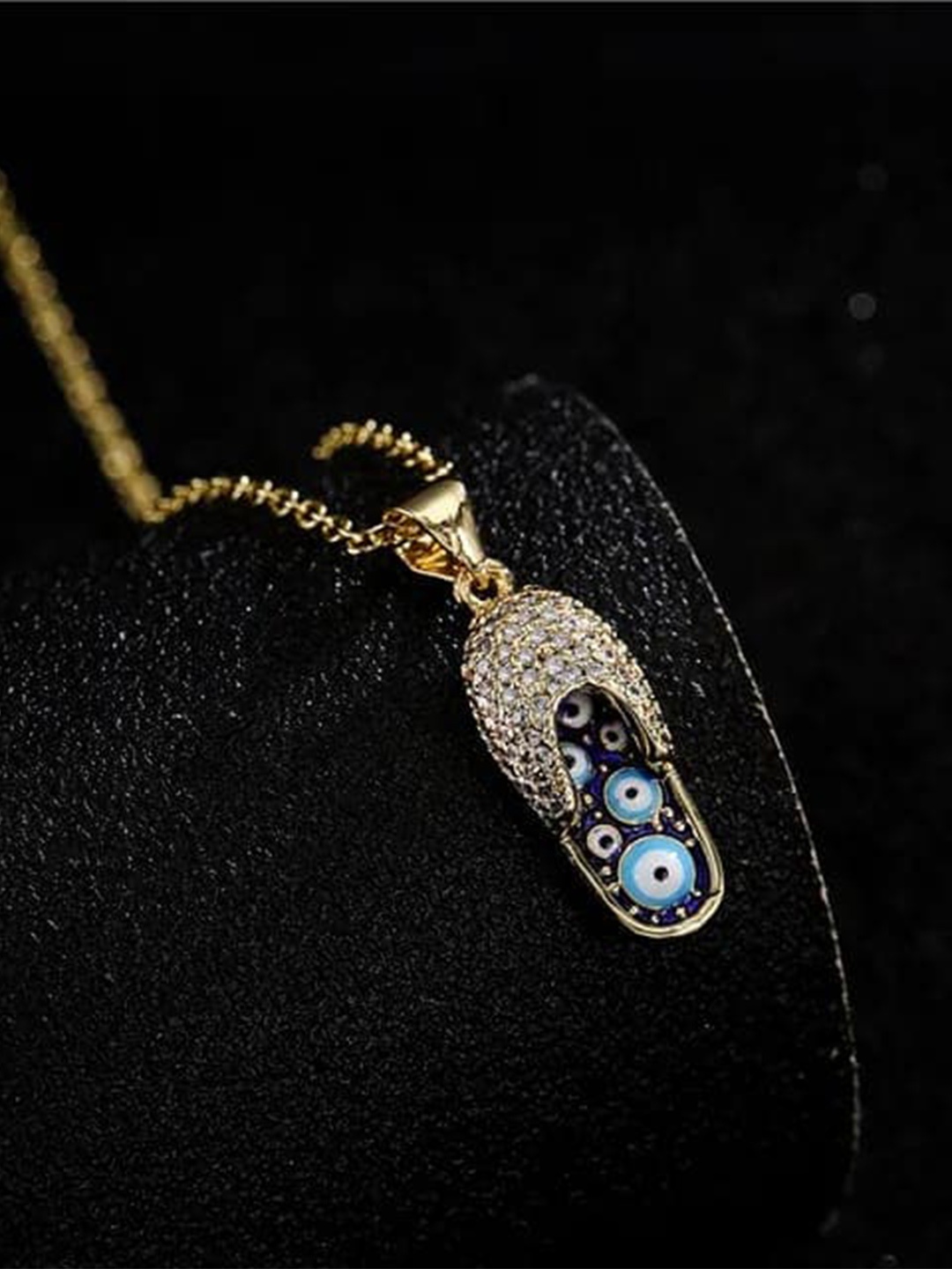 

KRYSTALZ Gold-Plated Slippers Shape Pendant with Chains