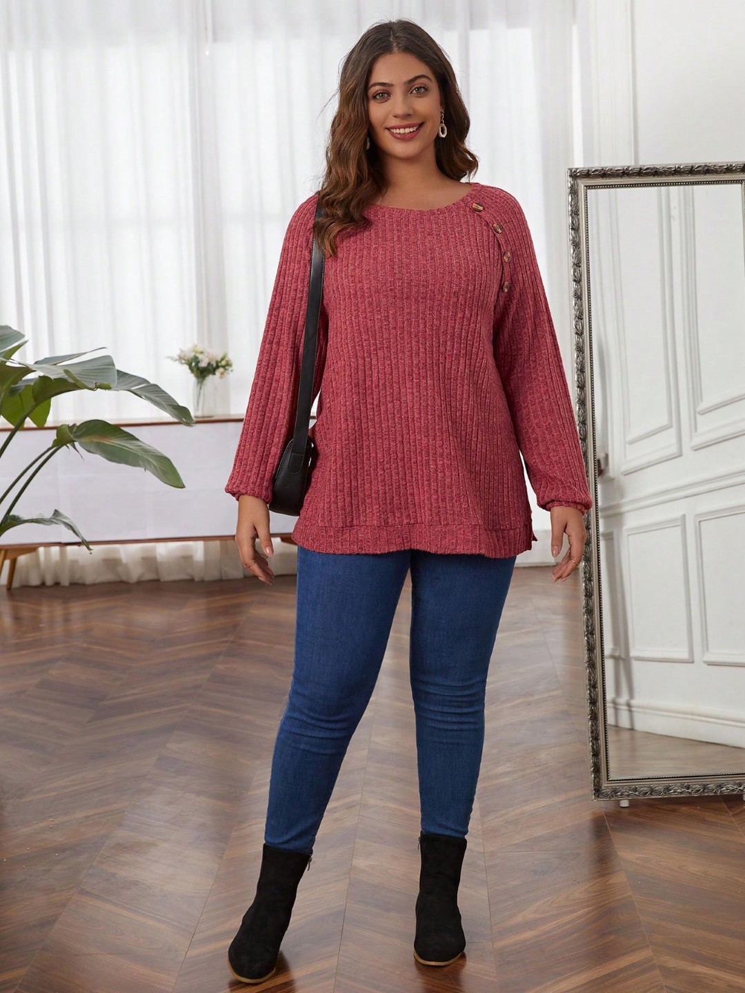 

Stylecast X KPOP Vertical Stripes Top, Red
