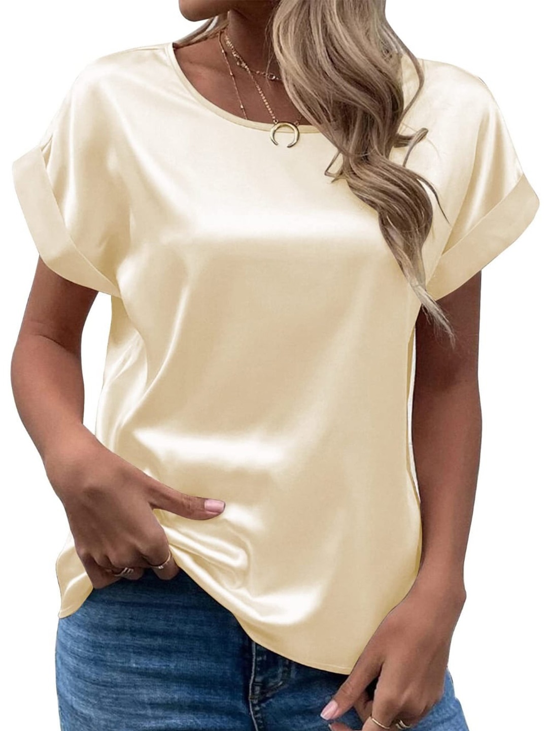 

Stylecast X KPOP Cream Round Neck Extended Sleeves Top