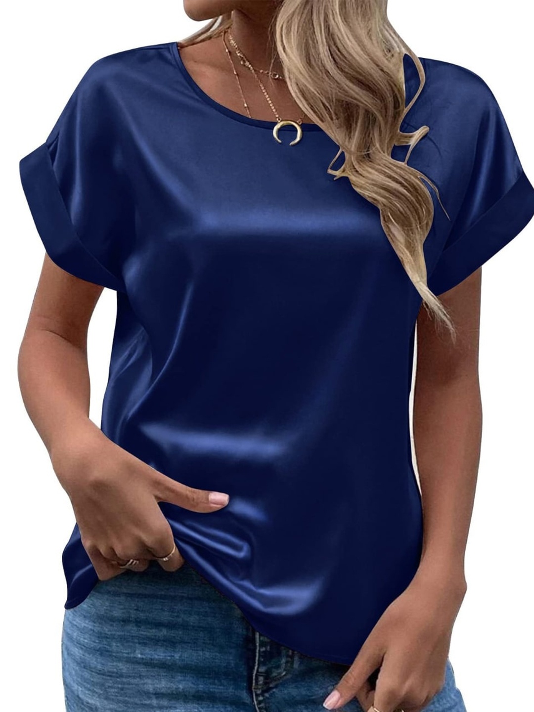 

Stylecast X KPOP Extended Sleeves Top, Navy blue